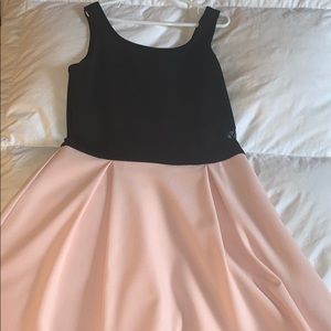 black and pink flowy dress